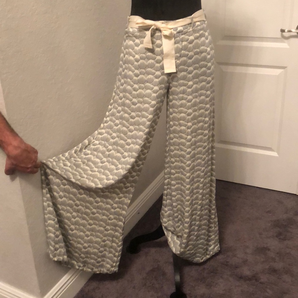 Anthropologie buttery soft printed wide leg pants